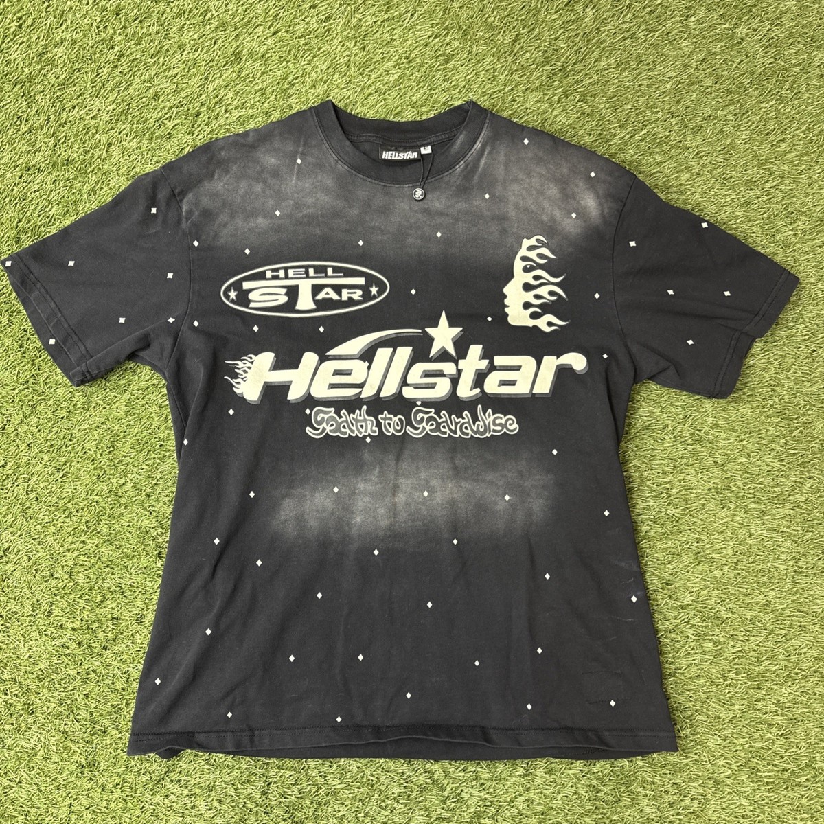 Hellstar Path to Paradise t-shirt Hell Star XL black acid wash