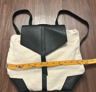 Deux Lux New Black & White Canvas Backpack Purse s-l400.jpg main image 4