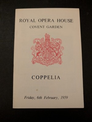 Royal Opera House Covent Garden Coppelia Ballettprogramm 1959 Vintage London UK
