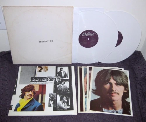 THE BEATLES White Album 2-LP 1970s Press WHITE VINYL Capitol w/Poster+Photos NM!