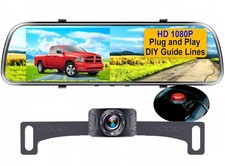 Backup Camera Mirror HD 1080P - Plug and Play Easy Set up 4.3 Inch