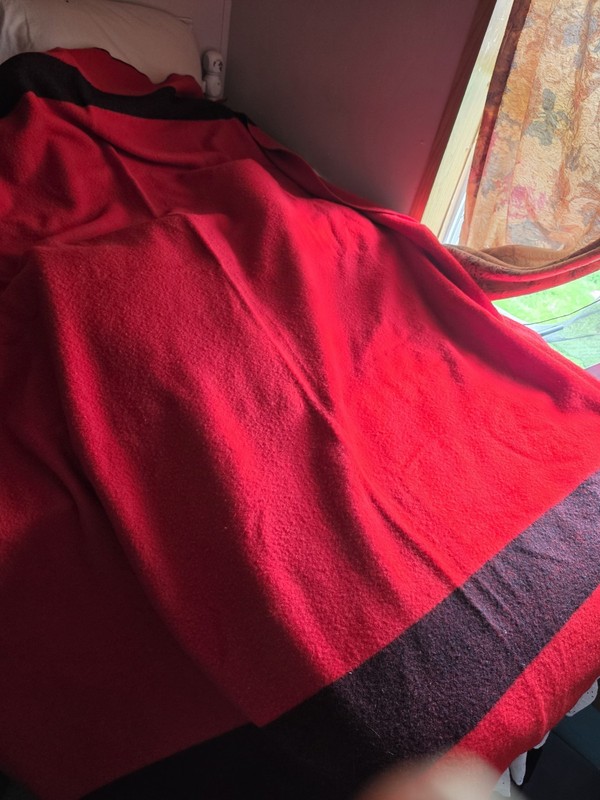 ll bean Red With Black Stripes wool blanket