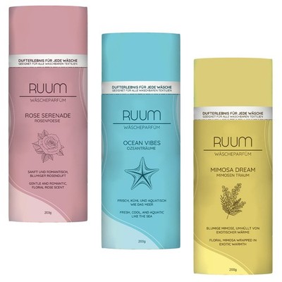RUUM Wäscheparfüm Duft-Perlen Für Textilien (3er Pack) Je 200g