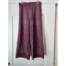 Wide Leg Pants Women's Sz 30 High Waist Pink Boho Canvas Tribal Beach Hippie