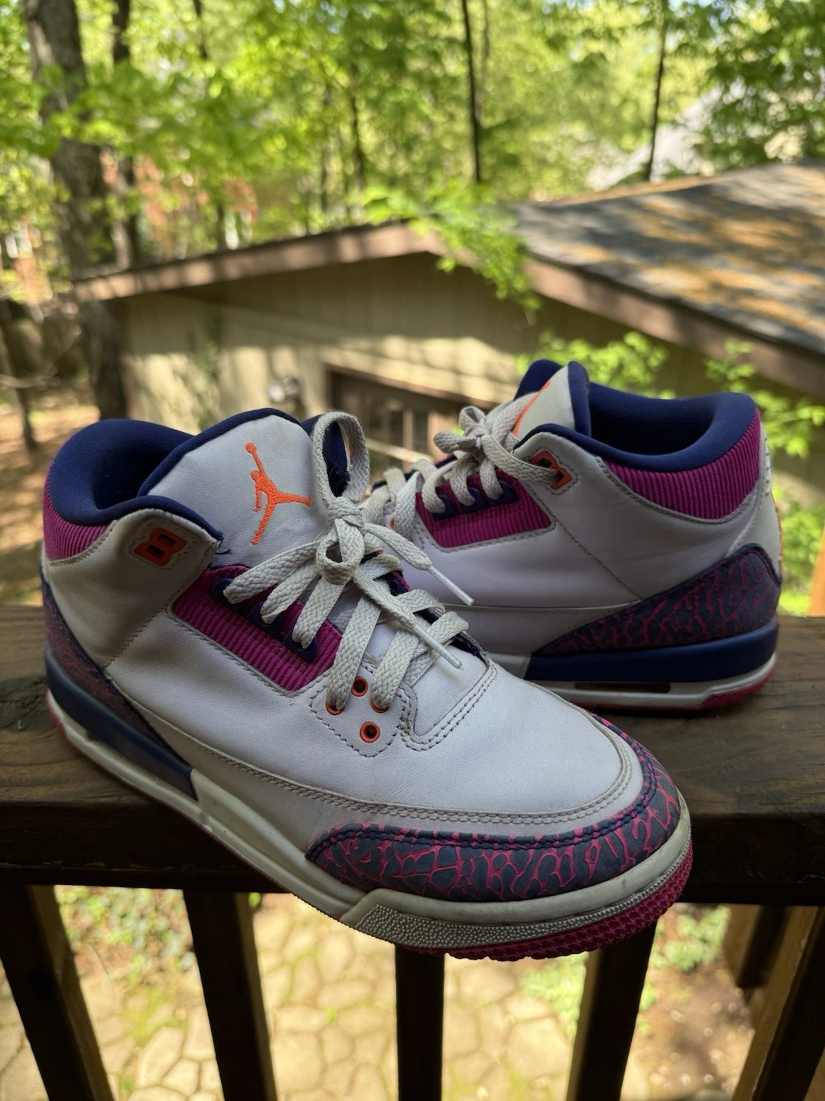 Nike Air Jordan 3 Retro Ragazze Taglia 7Y Rosa Scarpe da Ginnastica Sneakers 441140 500