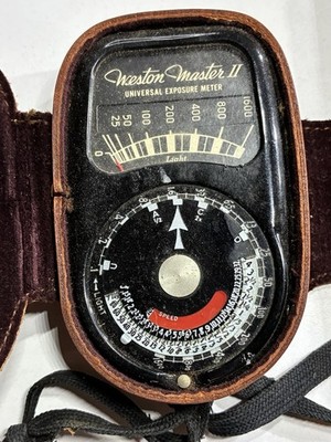 Vintage Weston Master II Exposure Meter Model 735 With Leather Case