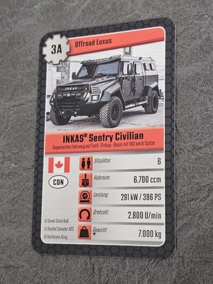 INKAS Sentry Civilian  - Auto Monster - Einzelkarte - Quartett  (10F)