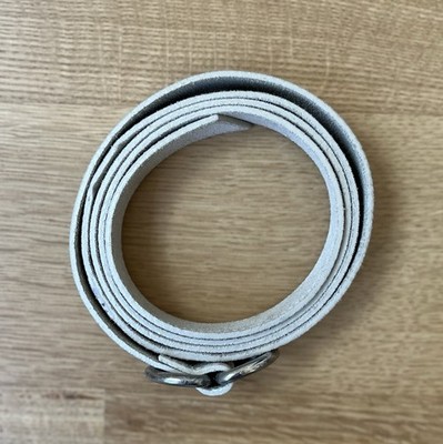 Dries Van Noten Gray Suede Belt With Silver Loop D Ring  display picture 3