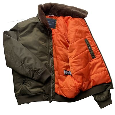 Tommy Hilfiger Mens Laydown Officer Bomber Jacket with Removable Pile Collar 2XL