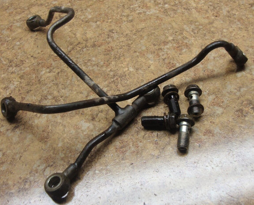 1990 Kawasaki Bayou ATV KLF 300 KLF300 4Wheeler Engine Oil Line Bolts Hose 90