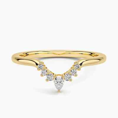 pear shaped ring guard Lunette Diamond Ring Guard Enhancer for Engagement Ring, Pear