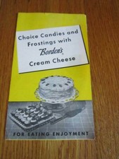 Vintage Borden's Cream Cheese Candy & Frosting Recipes HARD TO FIND 1950's