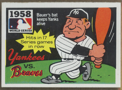 1971 Fleer World Series card #56 1958  New York Yankees Vs. Milwaukee Braves