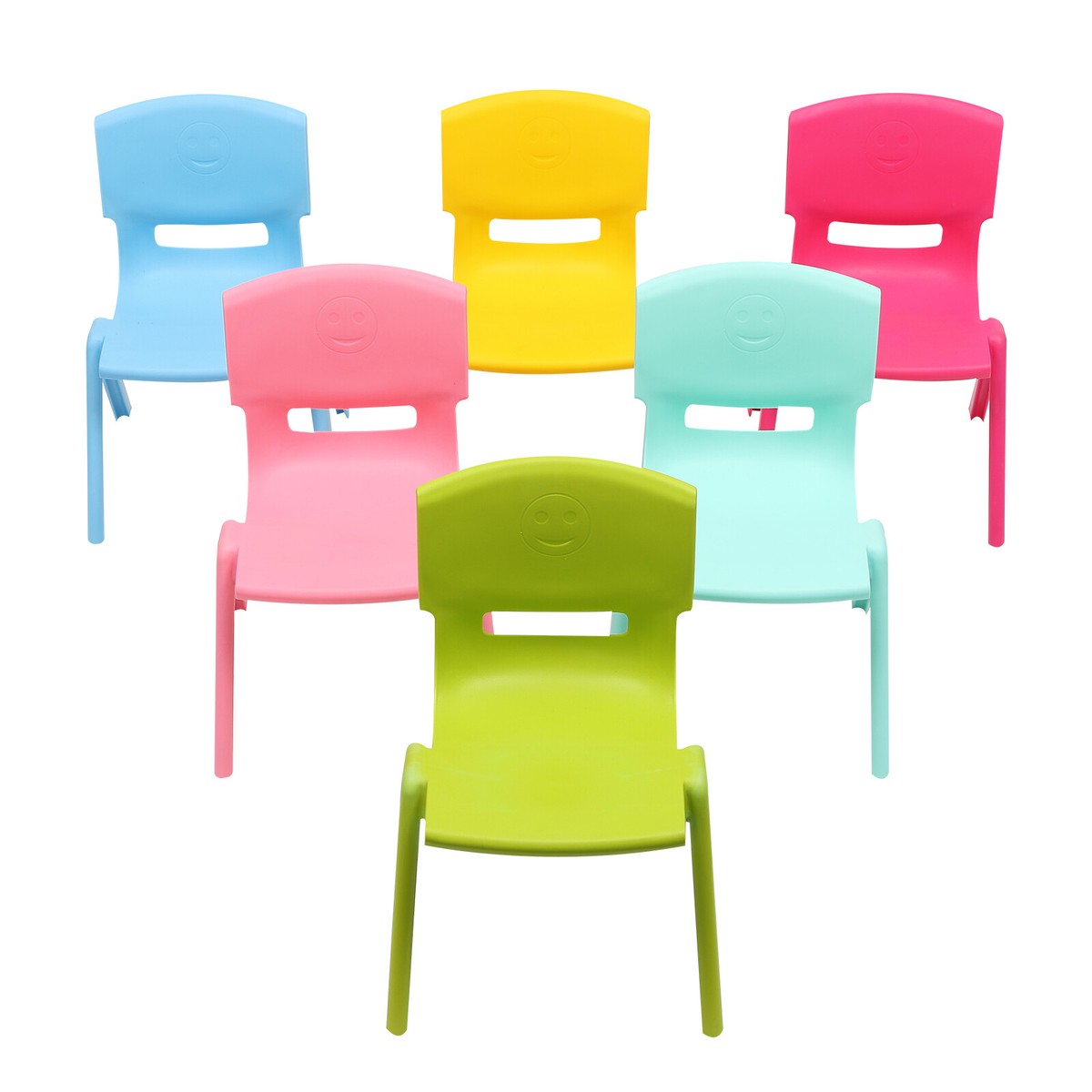 6 Pack Plastic Colorful School Chair Stackable for Classrooms