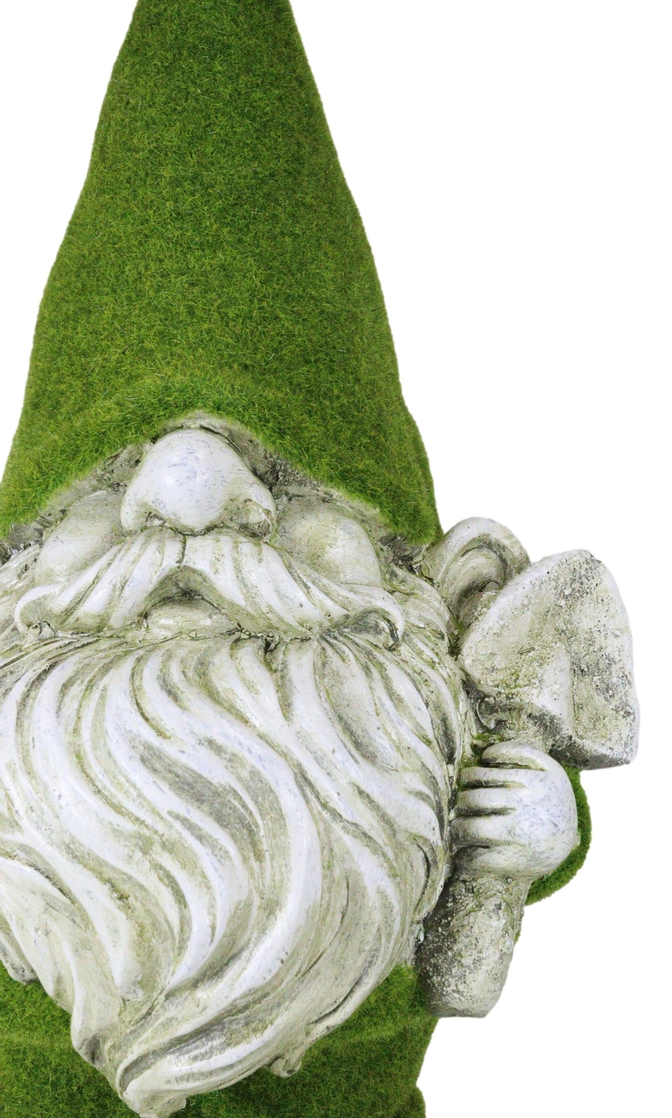 Large Whimsical Green Thumb Gnome With Shovel Garden Statue In