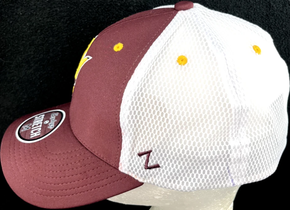 NEW Arizona State Sun Devils Zephyr Red Stretch Embroidered Mesh Cap Hat M - Image 3 of 4