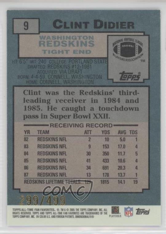 2004 Topps AllTime Fan Favorites Chrome /499 Clint Didier 9 eBay