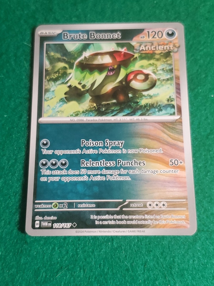 2024 Pokémon TCG #0986 Brute Bonnet 118/167 Twilight
