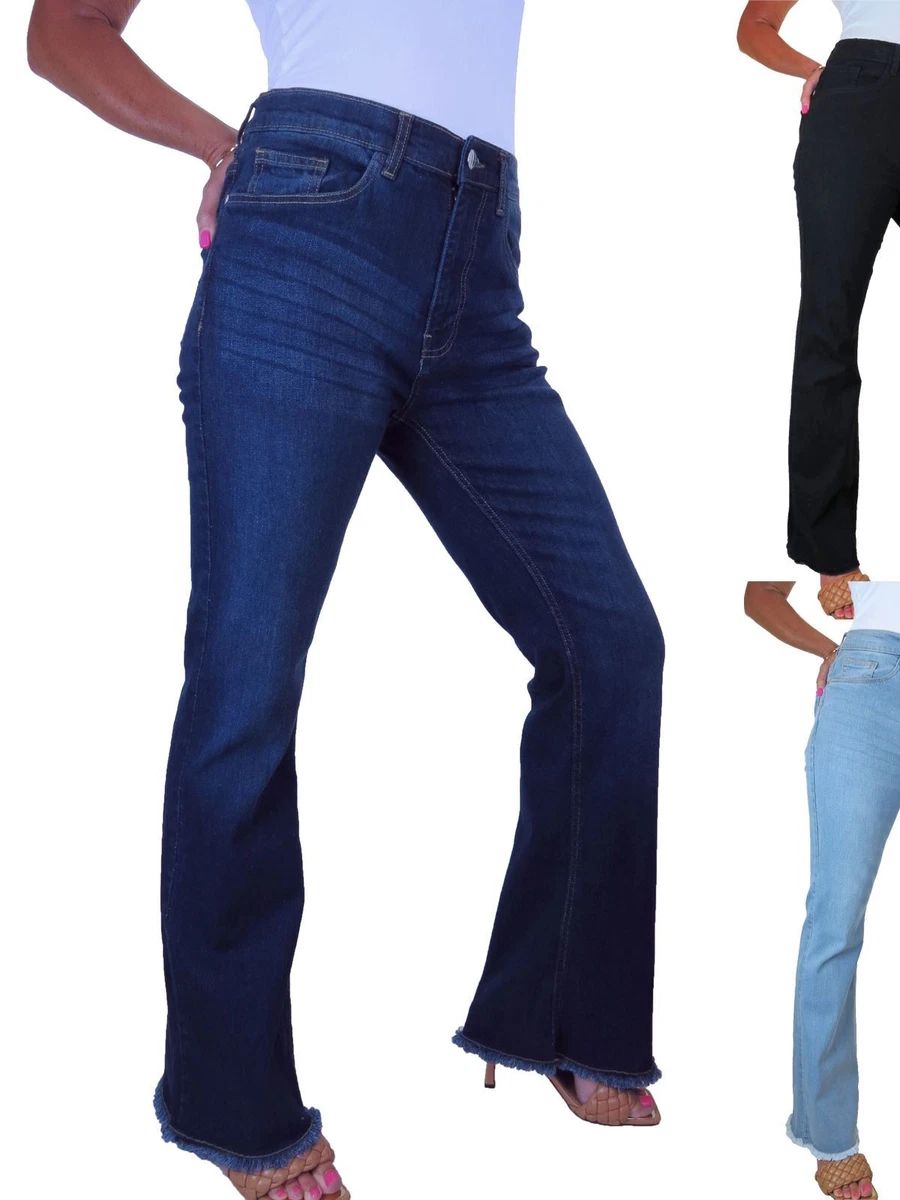 Jeans with frayed bottoms sale