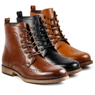  Metrocharm MC309 Men's Lace Up Wing Tip Fashion Casual Oxford Boot