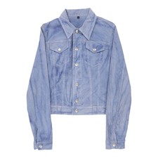 Just Cavalli Tie-dye Denim Jacket - Small Blue Cotton