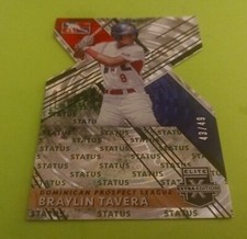 2019 Panini Elite Extra Edition Baseball Braylin Tavera GREEN Status Die Cut /49