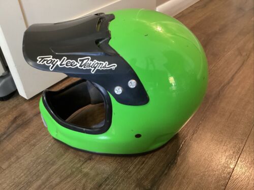 Vintage Bell Moto Helmet Green Motorcycle Dirt Bike BMX 7 5/8 Free Ship - Picture 4 of 17