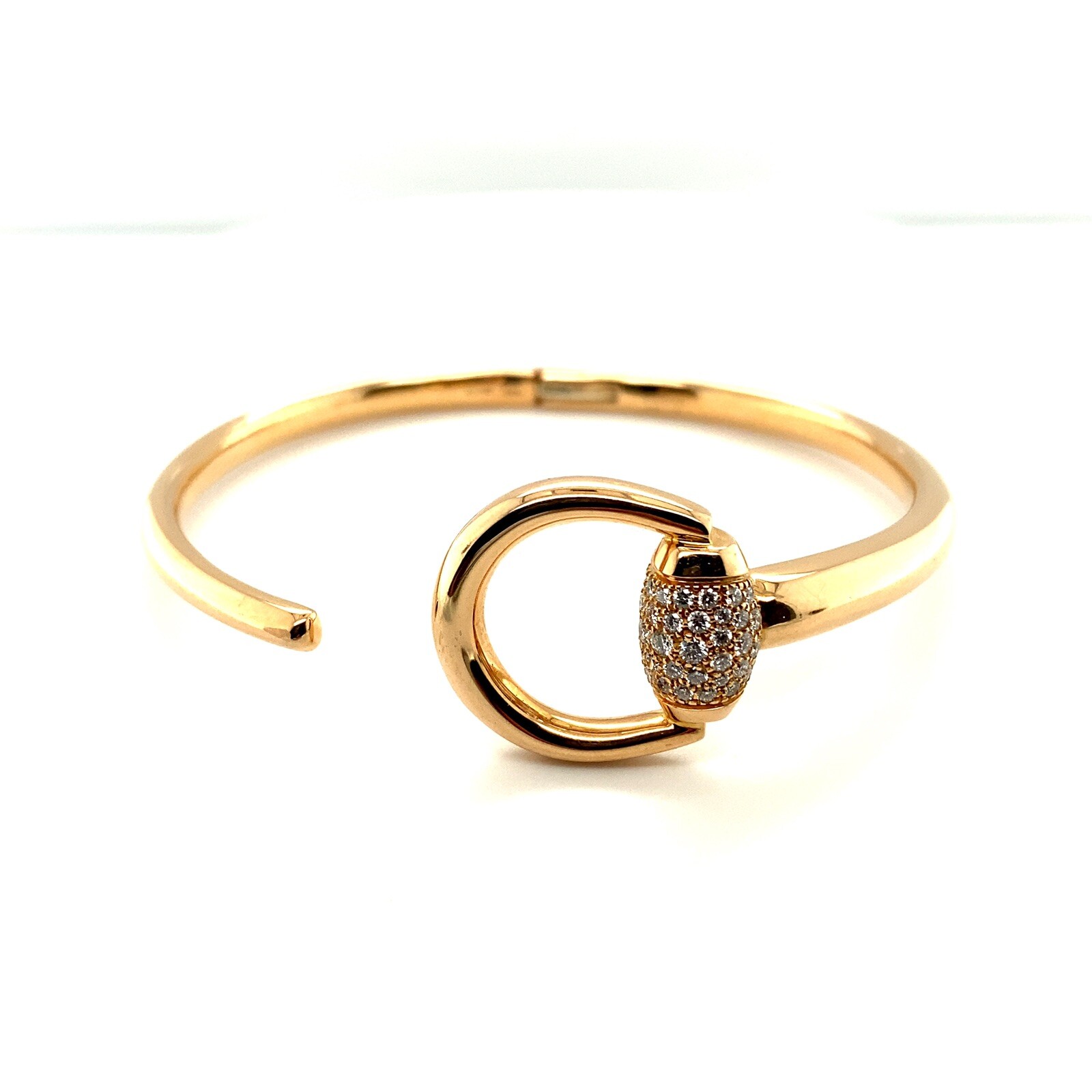Gucci 18k rose gold horsebit cuff bracelet Gem