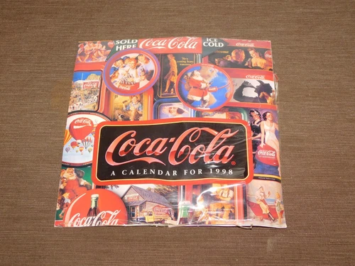 VINTAGE 11 1/4" X 11 1/4" 1998 COCA COLA COKE PAPER WALL CALENDAR