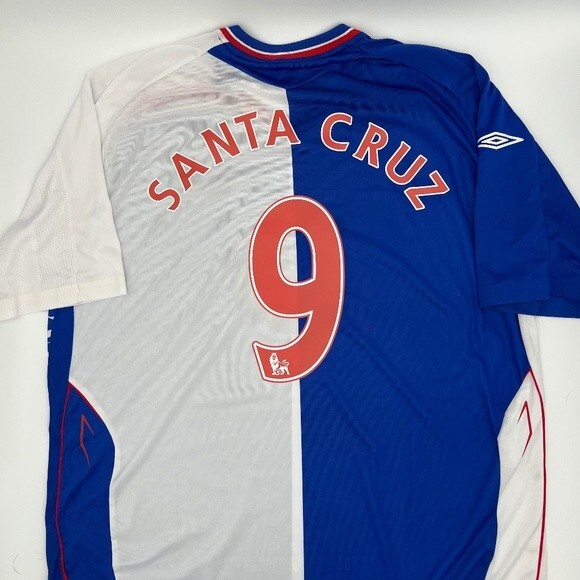 Santa Cruz #9 Blackburn Rovers 2007/2008 Home ORIGINAL Umbro