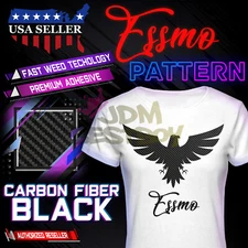 Essmo Black Carbon Fiber Pattern Heat Transfer Vinyl HTV T-Shirt Iron Press SP29