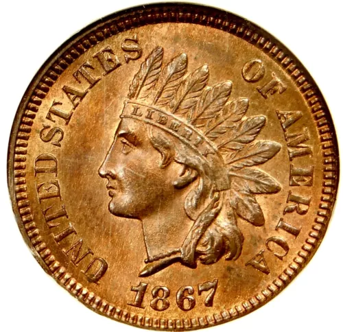 💥☄️🔥🔥❤️😍NGC MS65 RB 1867 INDIAN HEAD CENT