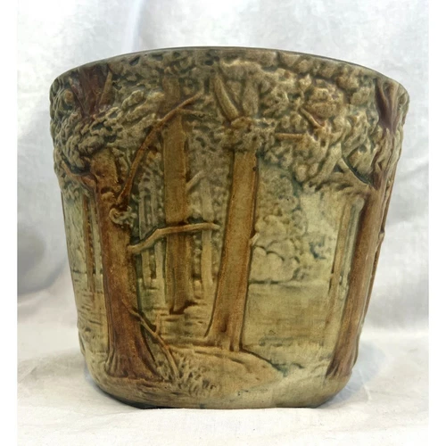 Vintage 1920s Weller Pottery Forest  Landscape Jardiniere 6 1/4" tall by 7 1/2"