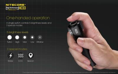 Pacco Combo Nitecore: Fanal Frontale HC33 1800 Lumen + TIKI Mini LE. Luce Potentissima!