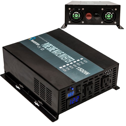 Power Inverter 1500W 12/24/48V to 120/220V Pure Sine Wave Inverter Run Fridge - Picture 1 of 10