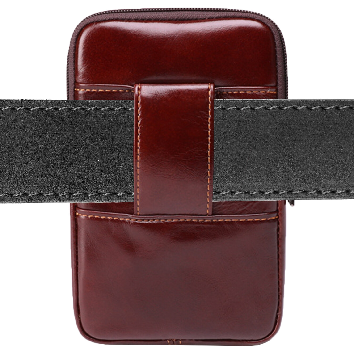 Genuine Leather Belt Clip Holster Pouch Case For iPhone 15 Pro Max / 13