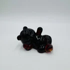 Fenton Art Glass 1990-91 Ruby Red Reclining Bear Figurine MCM Vintage Retro USA
