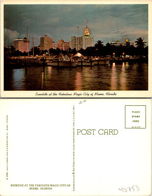 Eventide at Fabulous Magic City of Miami FL Postcard Unused 48753