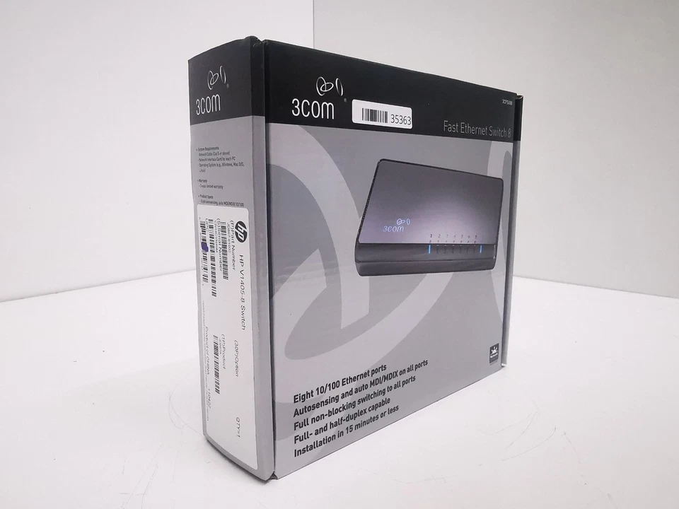 HP/3COM V1405 (JD867A)8-Port Gigabit Ethernet Switch - New Open Box - Image 2 of 4