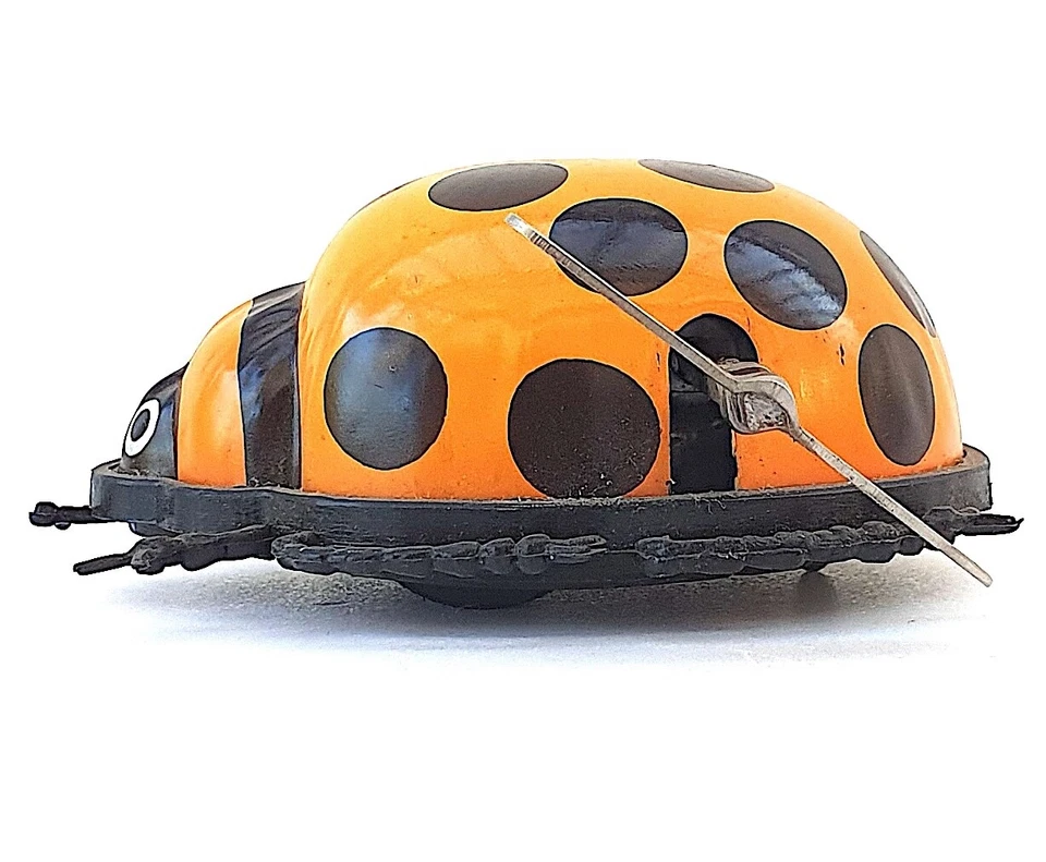 COCCINELLE ROUGE ET COCCINELLE JAUNE   ANCIENS JOUETS MÉCANIQUES  FONCTIONNENT - Photo 3/4