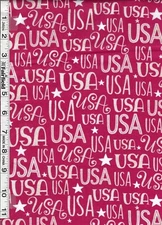 Americana Patchwork USA Words Allover by P & B Textiles bty