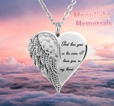 New Angel Heart God has you in his Arms Urn Ashes Cremation Memorial Necklace