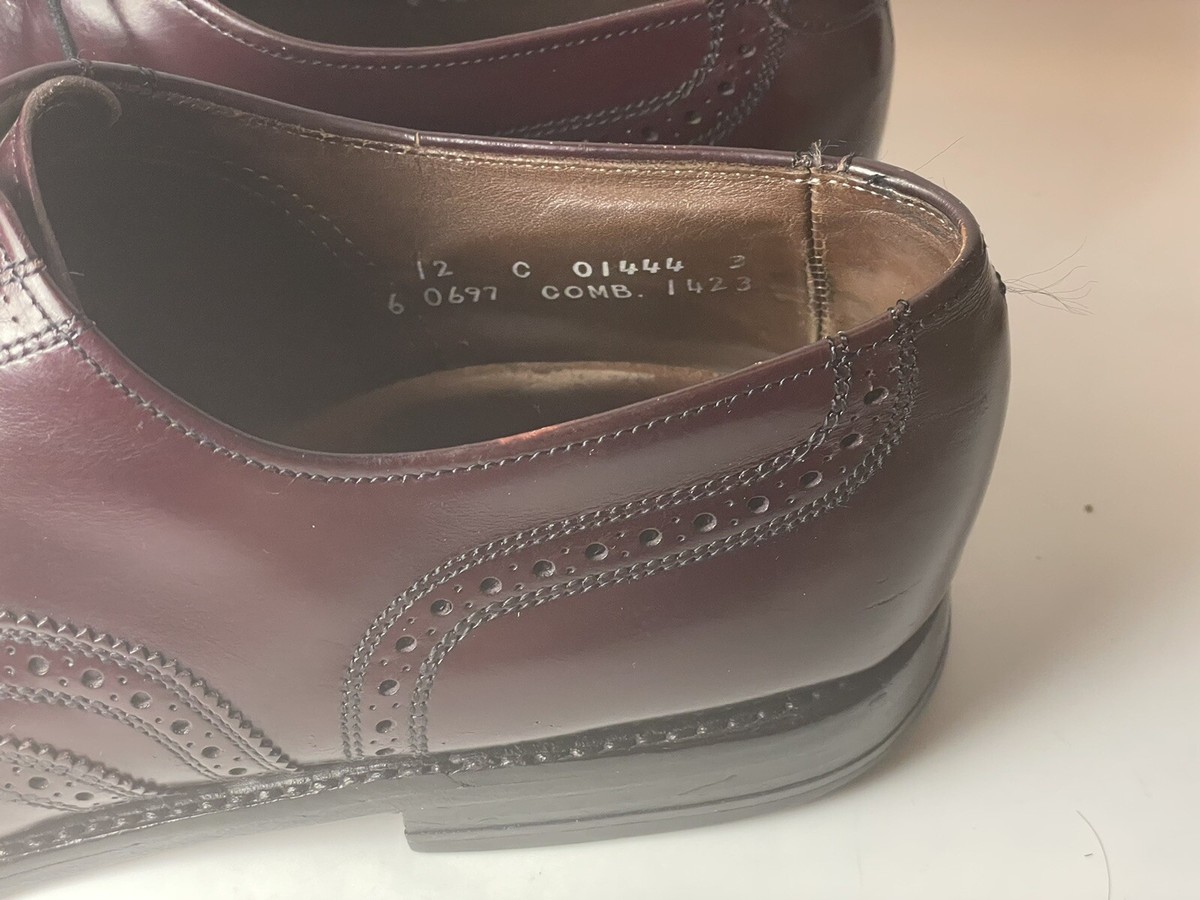 Allen Edmonds Lloyd Men 12 C Wingtip Oxford Shoes Burgundy 