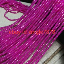 Natural 2x4mm Faceted Rose Red Jade Rondelle Gemstone Loose Beads 15" Strand