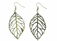 Leaf Earrings Miniblings Pendants Tree Nature Plant Bronze L 55mm