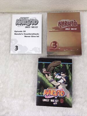 Naruto Uncut Box Set Vol. 3 (DVD 3-Disc Set) with Booklet Shonen