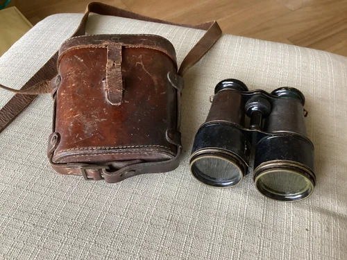 FRENCH BINOCULARS 1800 - 1850 PICARD PETOT & LIENARE PARIS WITH CASE