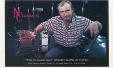1985 small Print Ad of Noble & Cooley NC Classic SS Snare Drums w Phil Collins