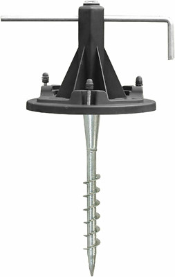 Ez-Anchor Ground Pole Base Kit with Auger for Single Head Lamp Posts, Black