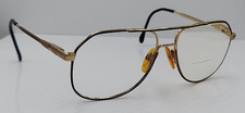 Vintage Luxottica Earl Black Gold Pilot Metal Sunglasses Italy FRAMES ONLY
